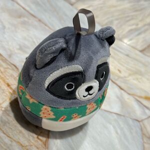 Gray and Green Plush Raccoon Toy